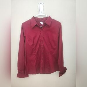 Size XL Red Button Up Long Sleeve Shirt